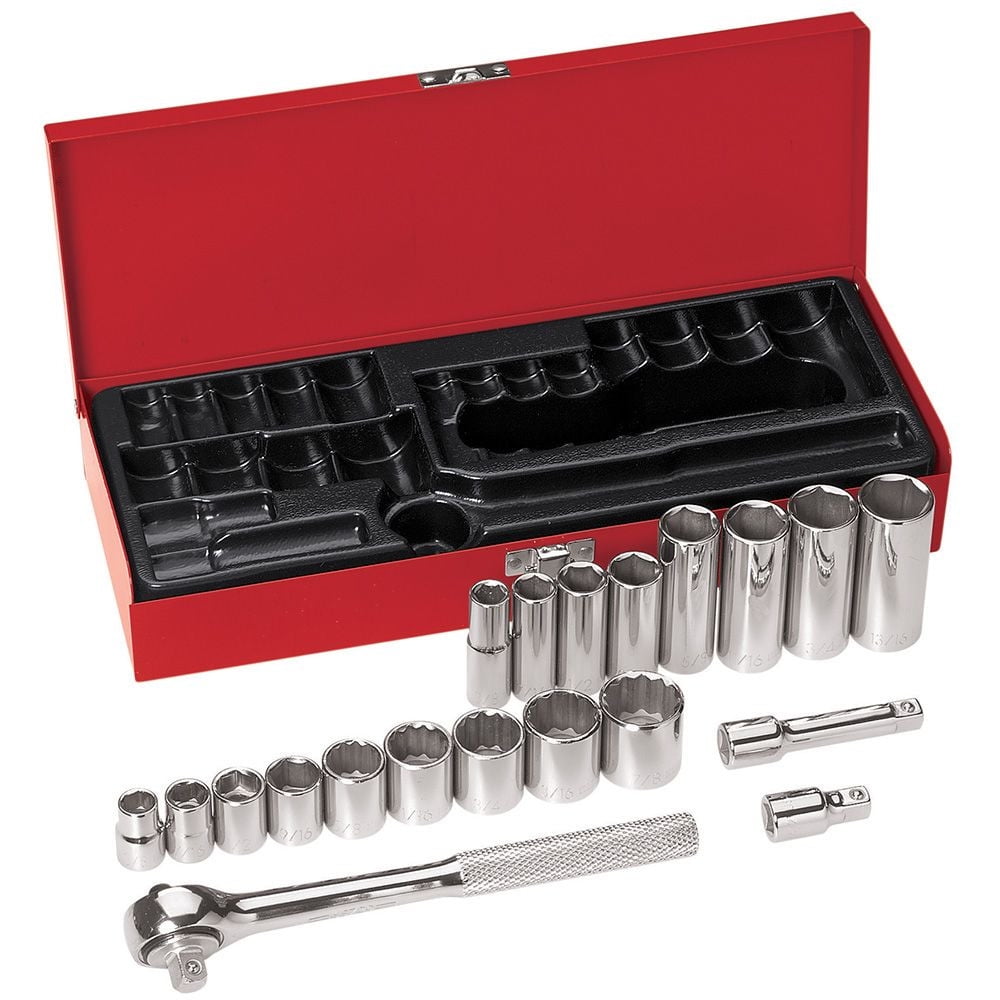 Klein Tools 20 Piece Socket Sets, 3/8 in