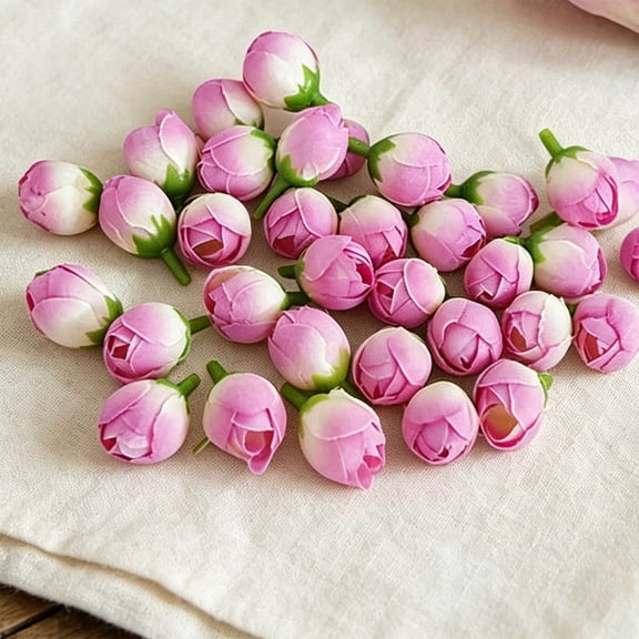 20-Piece Artificial Flower Heads for Diy Crafts, Mini Carnation Peony for Wedding Decoration, Small Silk Rose Heads for Party and European Wedding Accessories, Pink
