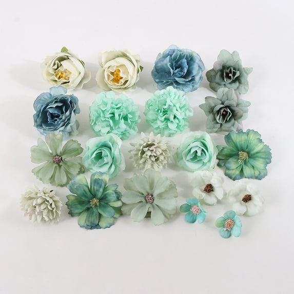 20-Piece Artificial Rose Flower Heads - Fabric Small Roses for DIY Crafts, Hair Clips, Garland & Home Decor - Yellow