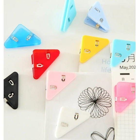 20-Piece Assorted Color Corner Bookmark Clips Triangle Book & Document Holders to Prevent Curling TIKA