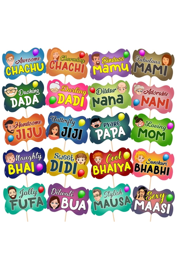 20 Piece Baby Shower Props for Photoshoot,Photo Booth with Stick,Decorations Sticks Attached for Mom to Be Shoot,Maternity Shoot, Mommy to be Propps,Fufa to be Propsi,Dadi to be Props