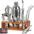 thumbnail image 1 of 20-Piece Bartender Kit with Stand, Cocktail Shaker Set for Home Bar, 25oz Professional Stainless Steel Bar Tool Set with Cocktail Recipes Booklet, Christmas White Elephant Gifts for Adults Men, 1 of 9