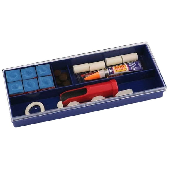 20-Piece Billiard Cue Maintenance Kit with Chalk, Tips, Ferrules & Tools - Professional Pool Cue Repair Set with Clamp & Trimmer