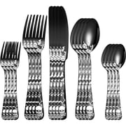 20-Piece Bizarre Flatware Set, Gothic Skull Silverware Set for 4, Skeleton Flower Unique Pattern Design, Knives/Forks/Spoons Cutlery Set Halloween Event Tableware Utensils