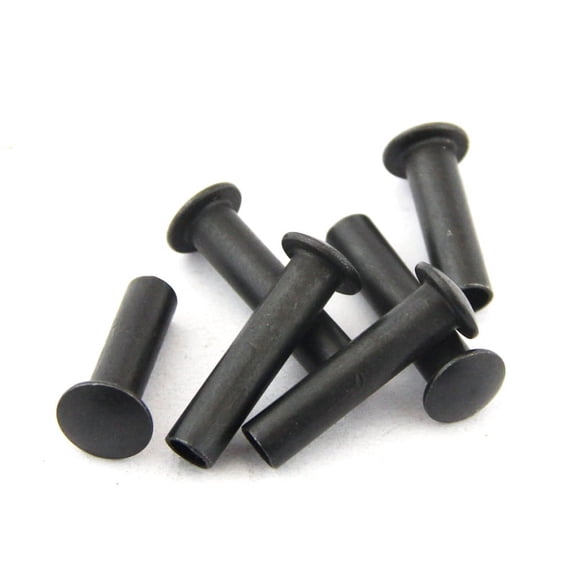 20 Piece Black Carbon Steel Dome Head Half Hollow Shank Rivets M5x32mm