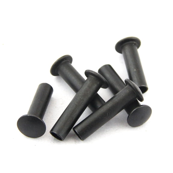 20 Piece Black Carbon Steel Dome Head Half Hollow Shank Rivets M6x30mm