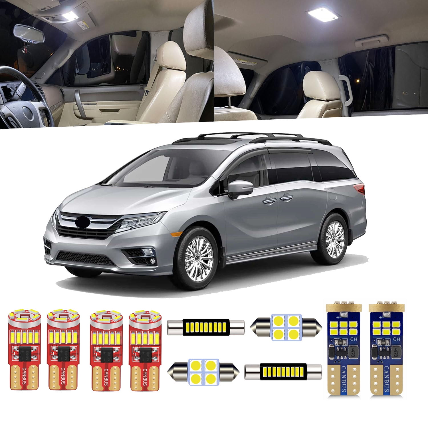 20 Piece Car Interior LED Lights Kit for Honda Odyssey 2018 2019 2020 ...