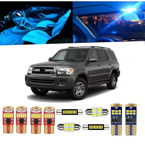 20 Piece Car Interior LED Lights Kit for Toyota Sequoia 2001-2007 Interior LED Light Bulbs Packag Kit+ License Plate Light Bulb+ Install Tool