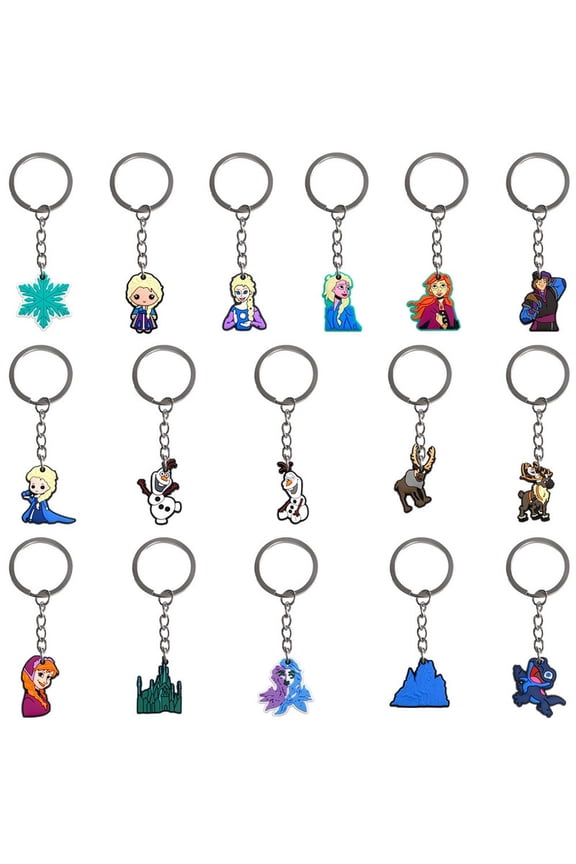 20-Piece Cartoon Anime Frozen Princess Keychain Set Perfect for attaching to backpacks, school bags, and more Ideal as classroom rewards, birthday party favors, or gift bag fillers