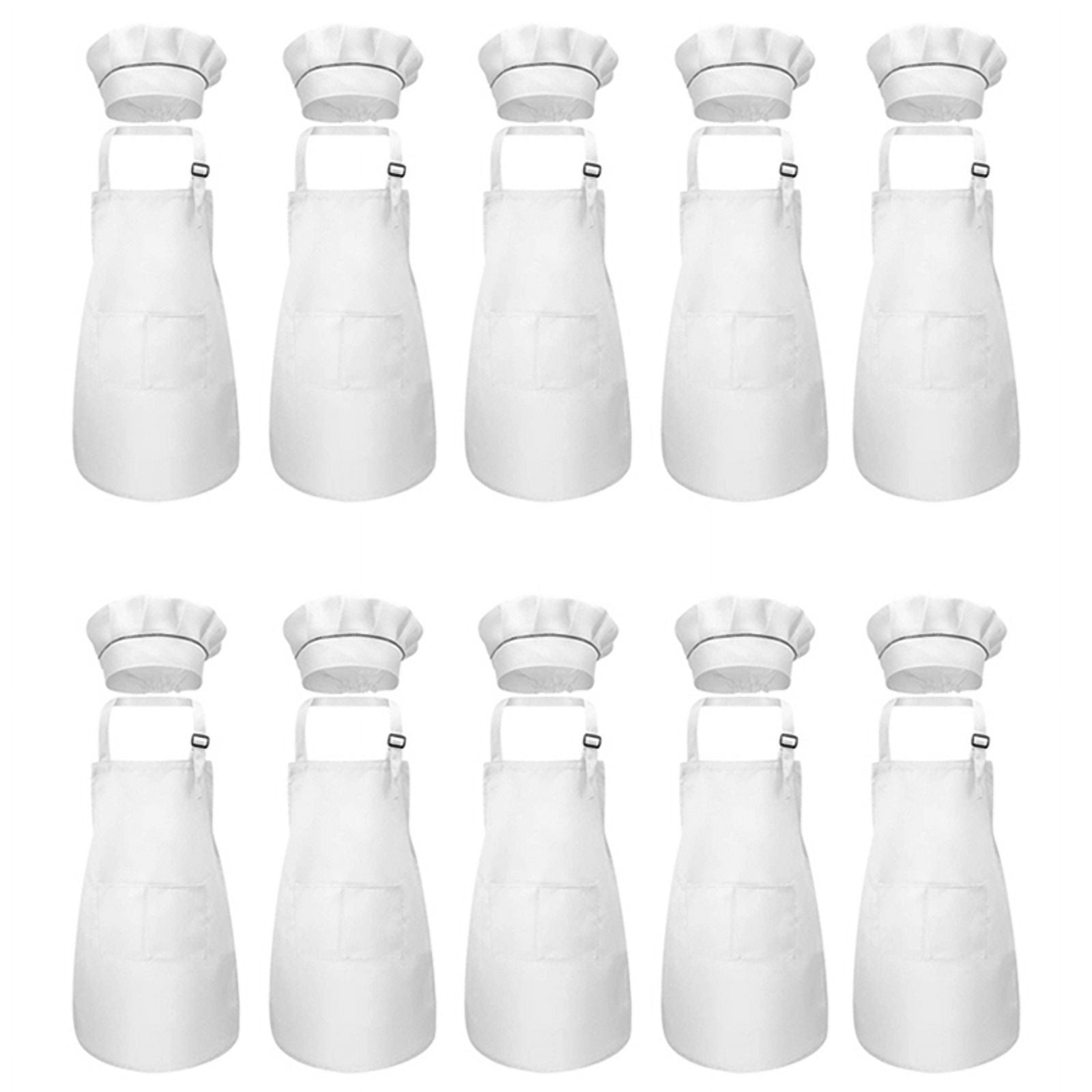 20-Piece Children's Apron and Chef Hat Set Adjustable Children's Kitchen Apron for Cooking and Painting