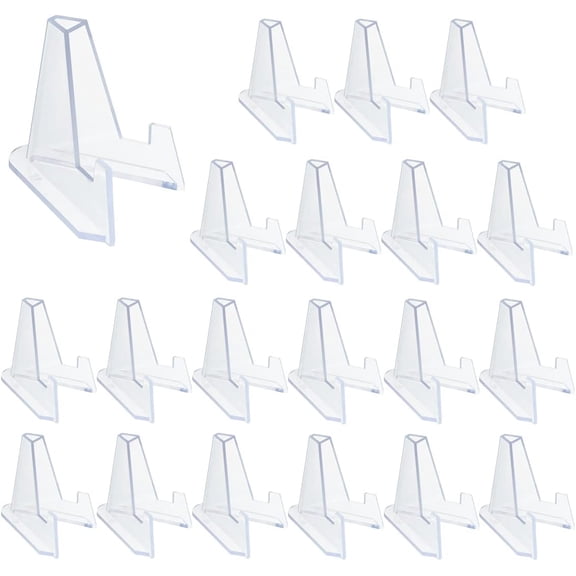 20 Piece Clear Acrylic Mini Easel Stand 2.12 Inch Display Holder Coin Medal Showcase