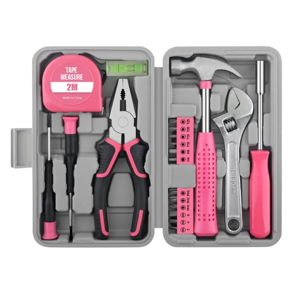 20 Piece Compact Home Tool Kit with Mini Tool Box - Ideal for Household Repairs, DIY, Beginners & Women