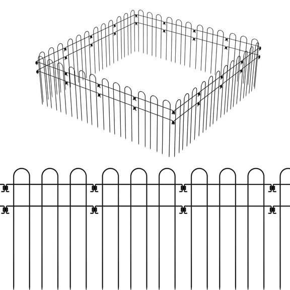 20 Piece Decorative Garden Fence, 16.5" (H) x 20FT (L) Animal Barrier Fence Arched