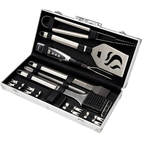 20 Piece Deluxe Stainless-Steel Grill Tool Set - Stainless Steel