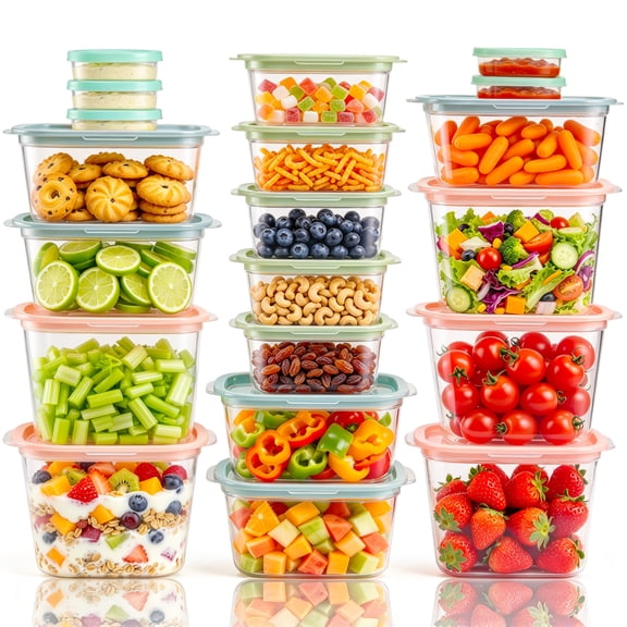 Mosville 20-Piece Food Storage Container Set, 4 Sizes, BPA-Free Plastic, Stackable for Meal Prep and Leftovers