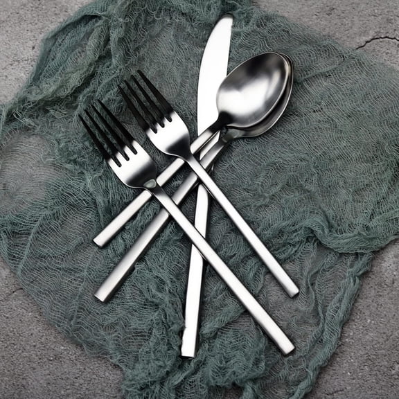 20-Piece Forged Silverware Set Stainless Steel Flatware Set,Service for 4,Matte Satin Polished Cutlery Set,Dishwasher Safe