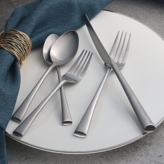 20-Piece Forged Stainless Steel Flatware Set Cutlery Set,Service for 4,Matte Satin Finish,Dishwasher Safe