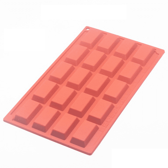 20-Piece French Pastry Mold Fish Jelly Rectangular Mold Gold Brick Cake Mold Baking Oven Home Use,1 x 20 long rectangular mold,As Shown