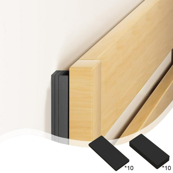 20-Piece Furniture Wall Protectors, Foam Headboard Bumpers and Anti-Collision Pads for Bed Frame, Chairs, and Tables, Black