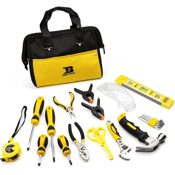 20-Piece Hand Tool Set with Storage Bag for Boys & Girls, Learning Tool Kit for Home DIY