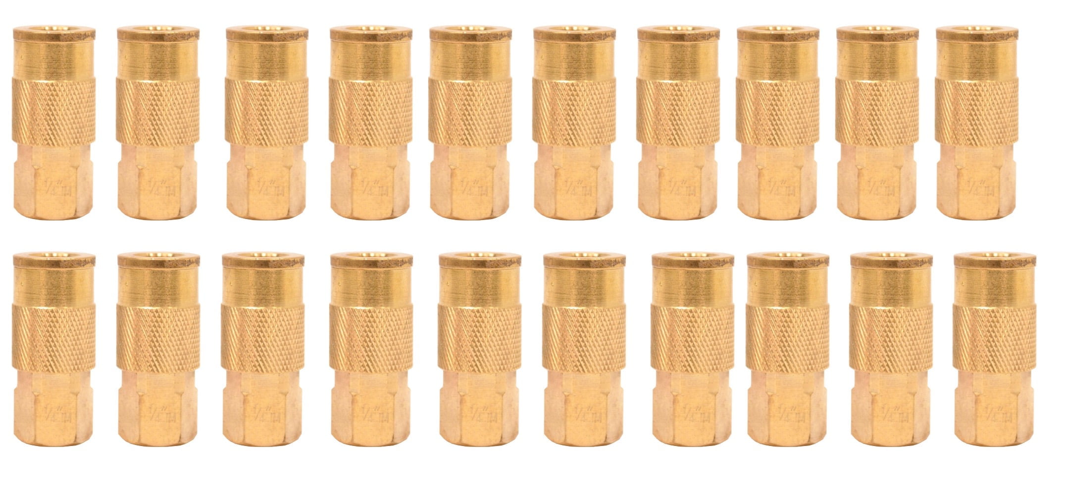 20-Piece Husky 1/4 in. x 1/4 in. NPT Female Industrial Brass Coupler Fittings Bulk