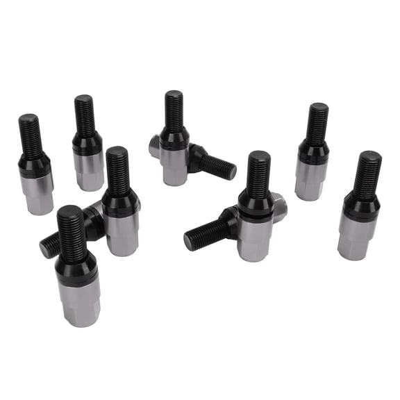 20-Piece M14x1.5 Cone Seat Wheel Lug Bolts 28mm Shank 17mm Hex Automotive Taper Lug Nut Fasteners with Sleeve and Manual for Universal Cars, Titanium Finish