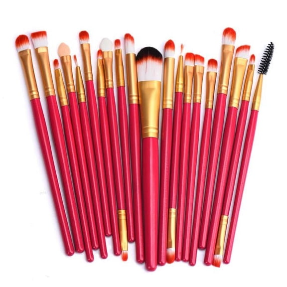 20-Piece Makeup Brush Set (Red With Gold Head) - 1 Set, Set 20 Pcs Kit Brush Makeup Toiletry Wool Brush Up Tools Make Make-Up Set Brush, Easter, St. Patrick'S Day, Wedding, Brush, Makeup Organizers