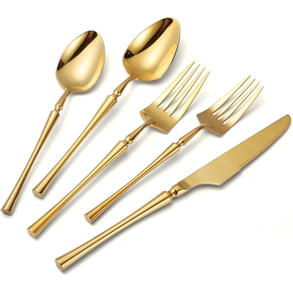 20 Piece Matte Black Silverware Set,18/10 Stainless Steel Flatware Set Service for 4,Unique Cutlery Set with Canton Tower Handle,Forks Spoons and Knives Set,Dishwasher Safe