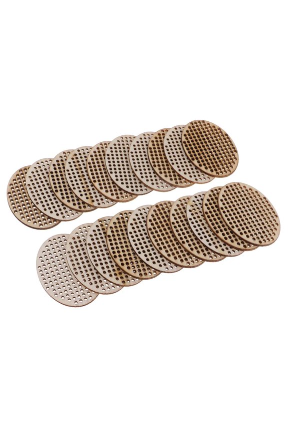 20 Piece Natural Wood Oval Shapes Wooden Circles Multi-Hole Wooden Pendant for Counted Decoration Ornaments 60x45mm oval