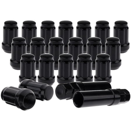 20 Piece New Black 6 Spline Lug Nuts W/2 Keys For Mazda B4000 Base/DS Extended
