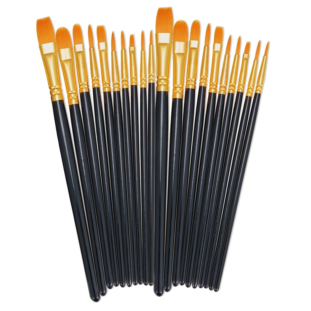 TITOUMI Paintbrush Sets 2 Pa 20 PCS Nylon Hair Artist Acrylic Paint ...