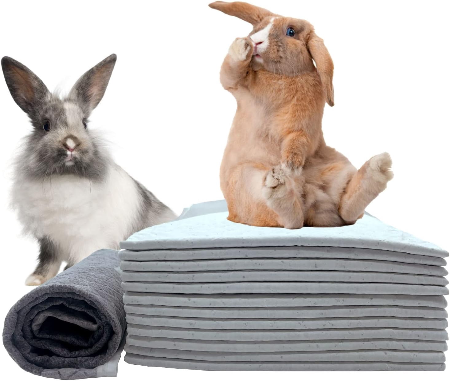 20 Piece Rabbit Pee Pads,Disposable Pet Pees Pad,Cage Black Carbon Liner,Super Absorbent Leak Proof Cushion Reduce Odor Bunny Training Accessories for Puppy Kitten Hamsters Hedgehog(S)