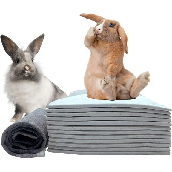 20 Piece Rabbit Pee Pads,Disposable Pet Pees Pad,Cage Black Carbon Liner,Super Absorbent Leak Proof Cushion Reduce Odor Bunny Training Accessories for Puppy Kitten Hamsters Hedgehog(S)