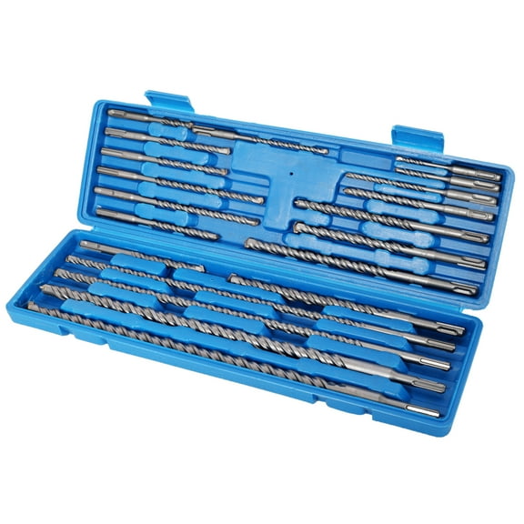 20-Piece SDS Plus Impact Drill Bit Set   Carbide Tipped Bits with Storage Case for Masonry  Concrete Stone Brick  Projects