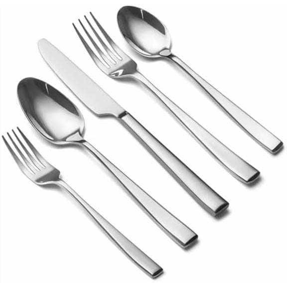 20 Piece Silverware Set for 4,  Premium Stainless Steel Cutlery Set, Mirror Polished Flatware Sets Heavy Duty and Solid, Modern Kitchen Eating Utensils Sets Include Spoons Forks Knives