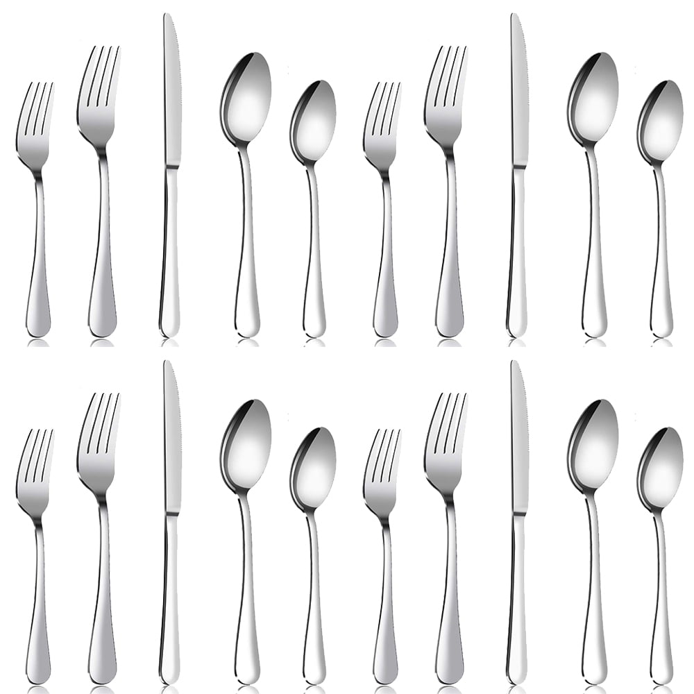 Stainless steel knife, fork, spoon set, 4-person set, matte finish, suitable for dining, parties, picnics, families, restaurants, 20 piece cutlery set?flatware set, dinner set