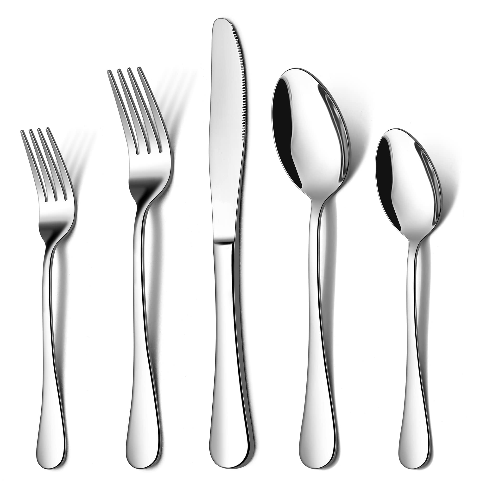 20 Piece Silverware Set, Stainless Steel Flatware Set, Mirror Polished