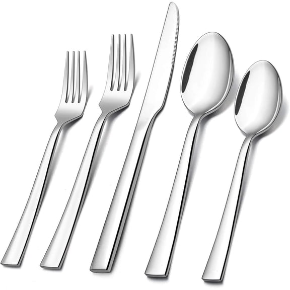 20-Piece Silverware Set, Stainless Steel Flatware Set Service for 4, Modern Tab