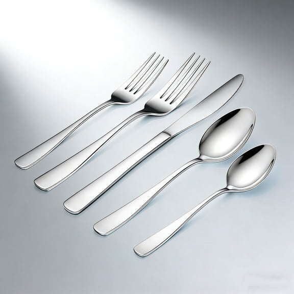 20 Piece Silverware Set - Stainless Steel Silverware Sets for 4 Include Spoon, Forks, Knives, Mirror Polished Flatware Set for Home, Kitchen, Restaurant, Dishwasher Safe
