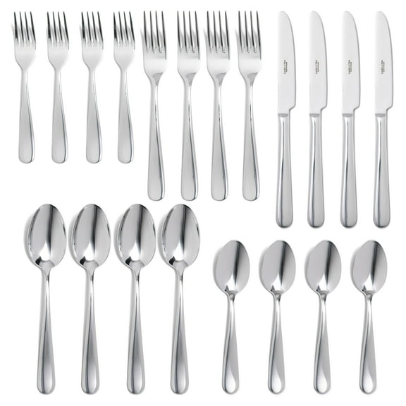 20 Piece Silverware Set for 4 | 18/10 Stainless Steel | Fork, Spoon and Knife Set | Silver