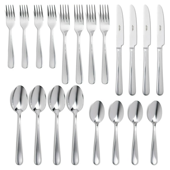 20 Piece Silverware Set for 4 | 18/10 Stainless Steel | Fork, Spoon and Knife Set | Silver