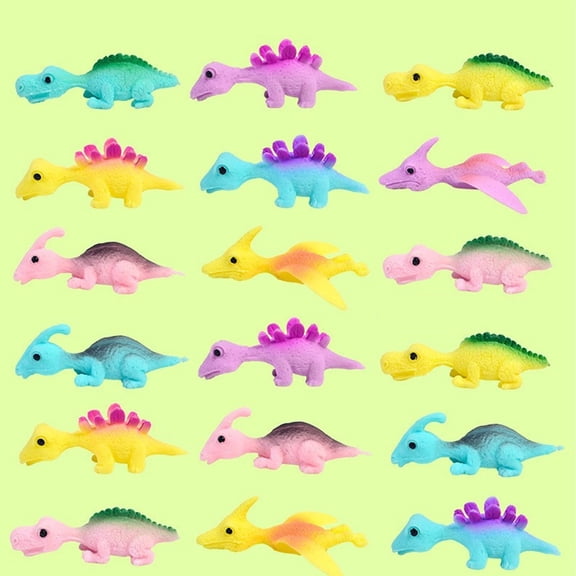 20 Piece Sling Shot Dinosaur Finger Toys Stretchable Flick Flying Game Fun For Kids Party Christmas