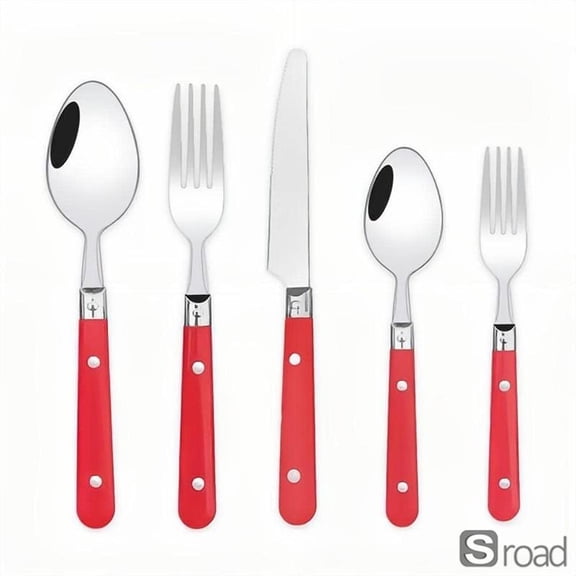 20-Piece Stainless Steel Cutlery Set – Thickened 304 Silverware For Steak, Dessert & Fruit (Blue, Dishwasher Safe)