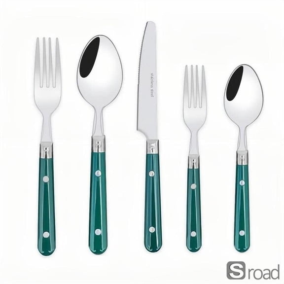 20-Piece Stainless Steel Cutlery Set – Thickened 304 Silverware For Steak, Dessert & Fruit (Blue, Dishwasher Safe)​