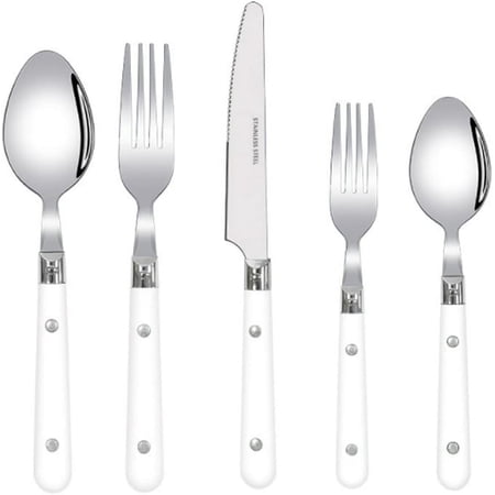 20-Piece Stainless Steel Cutlery Set – Thickened 304 Silverware For Steak, Dessert & Fruit (Blue, Dishwasher Safe)