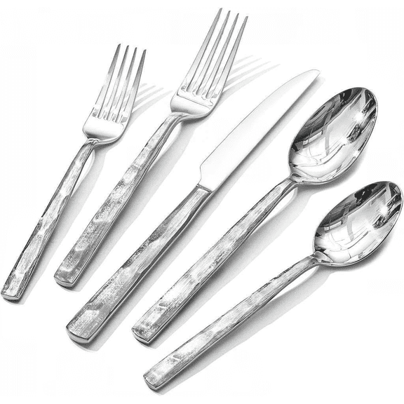 20-Piece Stainless Steel Flatware Set with Brushed Handles