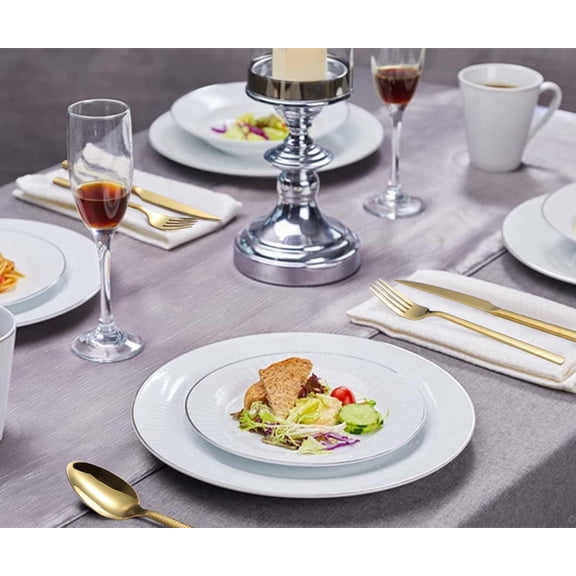 20-Piece Stainless Steel Gold Flatware Set for 4 - Elegant Kitchen Cutlery Set Includes Forks Spoons Knives for Home Restaurant Hotel Dining