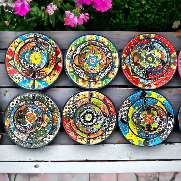 20-Piece Talavera Dinnerware Set | Handmade Floral Tableware (Seats 6)
