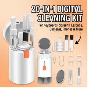 20-Piece Tech Cleaning Kit - Electronics Cleaner Set for Keyboards, Laptop Screens, Cameras, Phones & More - Complete Gadget Cleaning Tools with Storage Case