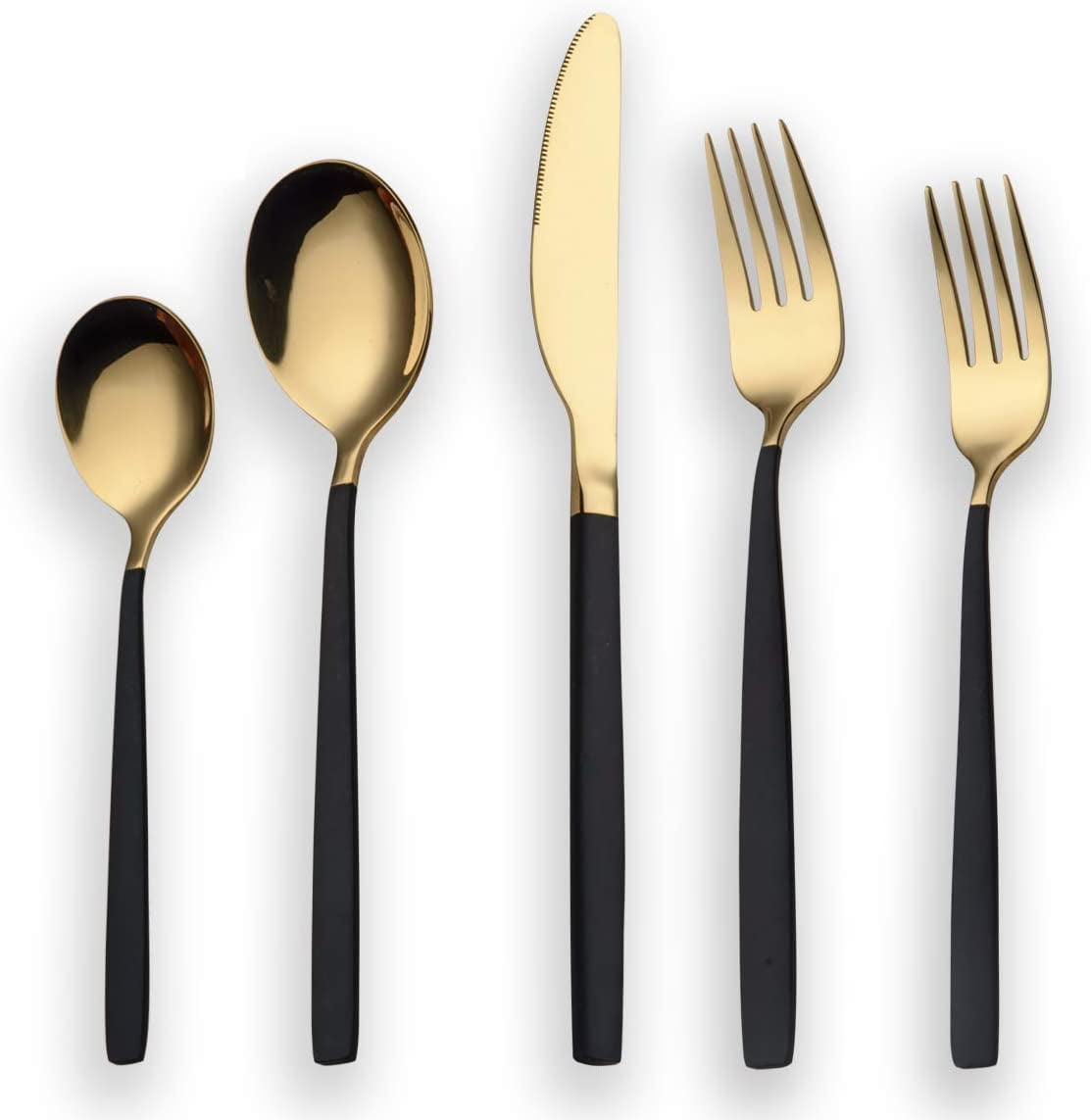 20-Piece Black Stainless Steel Flatware Set | Titanium Color Cutlery For 4, Dishwasher Safe